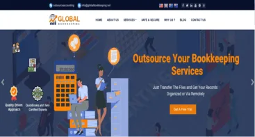 Screenshot of the Global Bookkeeping website