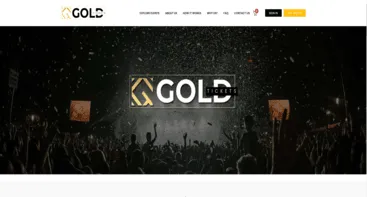 Screenshot of the Gold Tickets Event Platform website