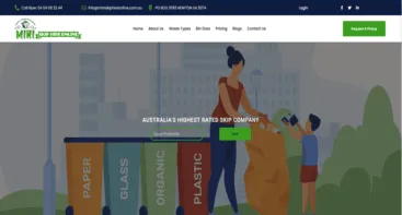 Screenshot of the Mini Skip Hire Online website